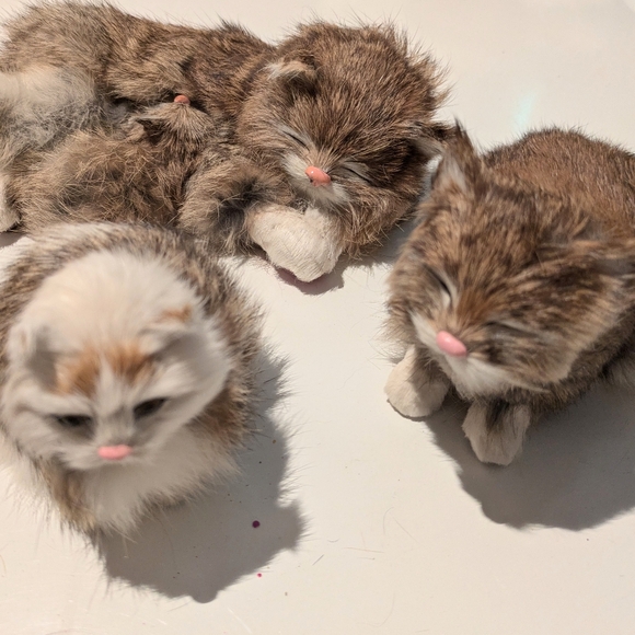 Decorative Cats, Kittens, Real Rabbit Fur - Picture 4 of 6